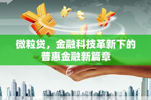 苓雅微粒贷，金融科技革新下的普惠金融新篇章