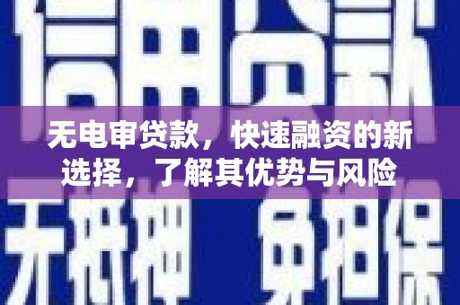 苓雅无电审贷款，快速融资的新选择，了解其优势与风险