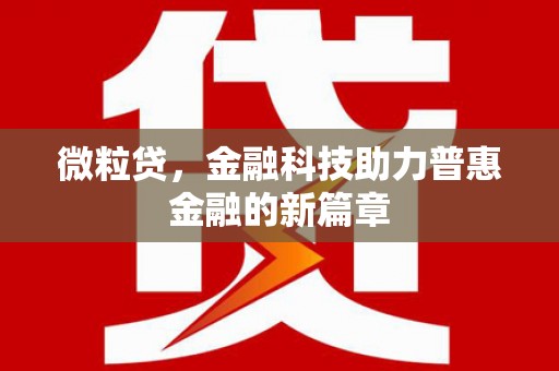 苓雅微粒贷，金融科技助力普惠金融的新篇章