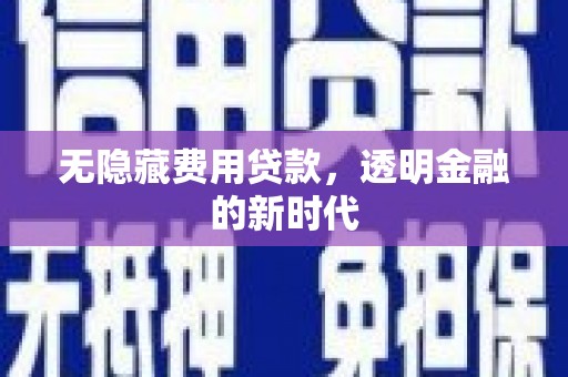 苓雅无隐藏费用贷款，透明金融的新时代