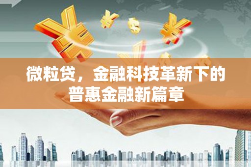 苓雅微粒贷，金融科技革新下的普惠金融新篇章