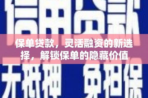 苓雅保单贷款，灵活融资的新选择，解锁保单的隐藏价值