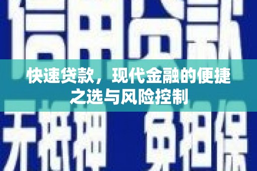 苓雅快速贷款，现代金融的便捷之选与风险控制