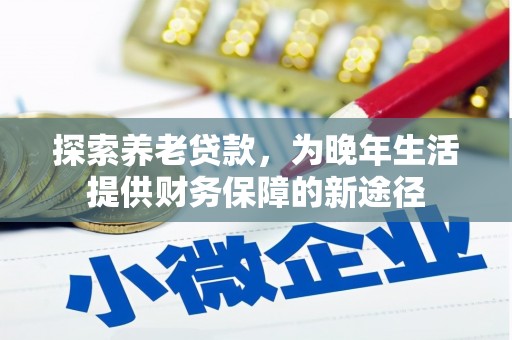 苓雅探索养老贷款，为晚年生活提供财务保障的新途径