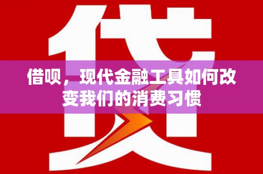 苓雅借呗，现代金融工具如何改变我们的消费习惯