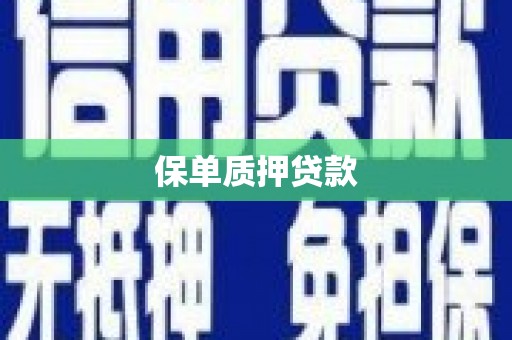 苓雅保单质押贷款