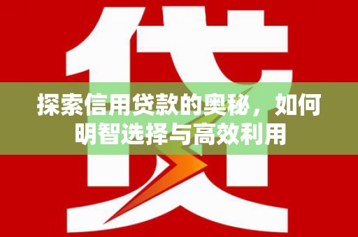 苓雅探索信用贷款的奥秘，如何明智选择与高效利用